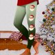 thumbnail image 1 of MKLEKYY Leggings deportivos para mujer, leggings de entrenamiento, pantalones con estampado navideño de bloques de color, leggings elásticos suaves 2490, 1 of 4