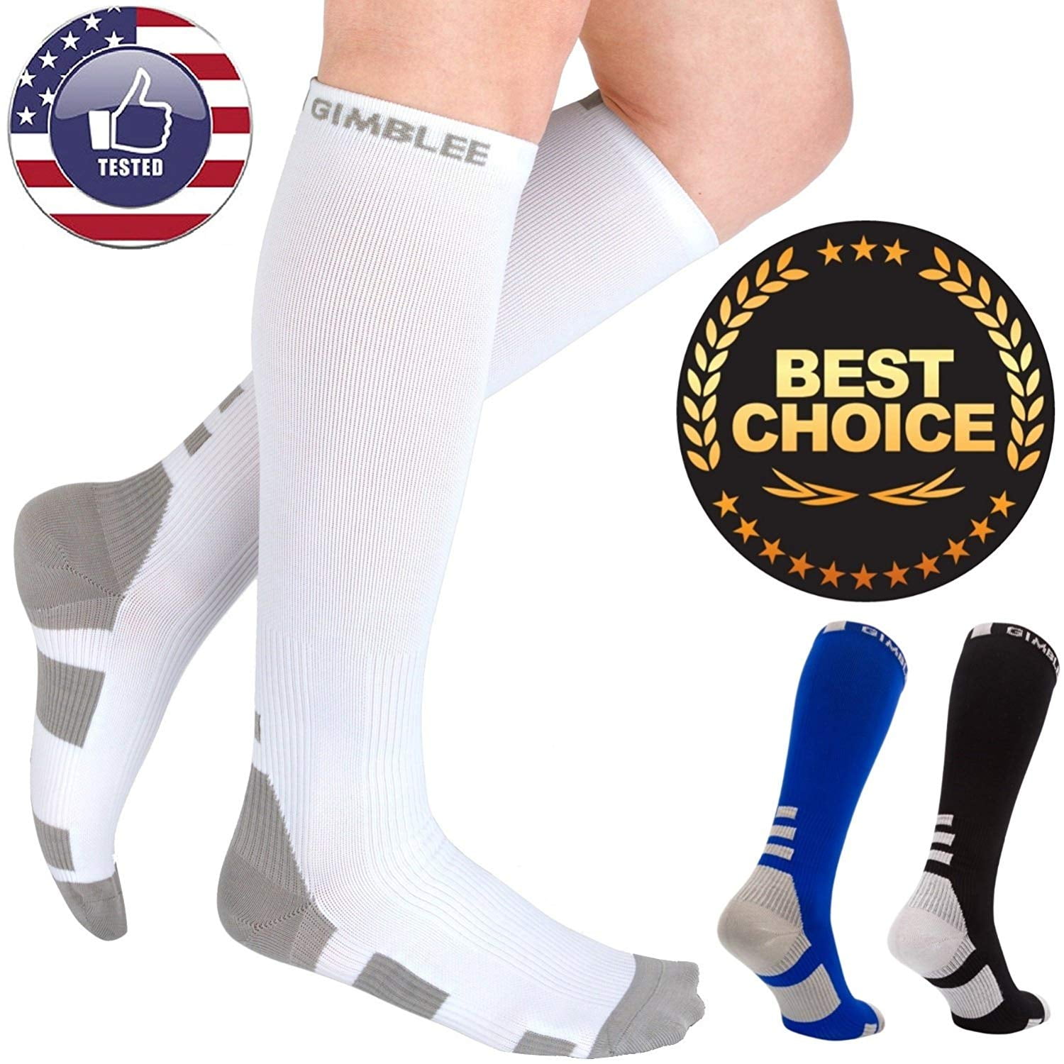 Gimblee Compression Socks Stockings Women Men Best Nurse Long 