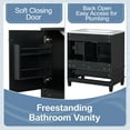 thumbnail image 4 of Christopher Knight Home 30" Bathroom Vanity with Ceramic Sink, Soft-Close Door and 3 Drawers, Black, 4 of 13