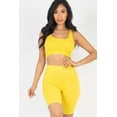 thumbnail image 3 of Solid Color Crop Tank Top and Biker Shorts Workout Set, 3 of 11