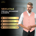 thumbnail image 4 of Oliver George 2pc Men's Solid Formal Suit Vest Waistcoat Tuxedo Dress Vest and Bowtie Set for Suit or Tuxedo Dusty Rose X-Large, 4 of 5