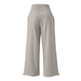thumbnail image 5 of Outfmvch Womens Linen Pants Linen Palazzo Pants for Women Beach Pants for Women Vacation Beach Trousers Pedal Pushers for Women Linen Pants Beach Linen Trousers Baggy Straight Leg Beige S-2XL, 5 of 7