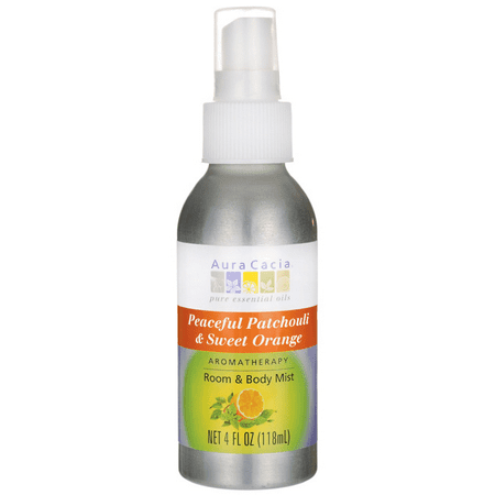 Aura Cacia Room & Body Mist - Peaceful Patchouli & Sweet Orange 4 fl oz Liquid