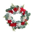 thumbnail image 2 of GeBuSn 15.75inch Red & White Floral Wreath Door Hanger Dried Flower For Holidays & Hotel, 2 of 9