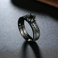 thumbnail image 5 of 18K Gold Plated Black Gun P Fashion Set Ring Aaa Zirconia Women B318, 5 of 7