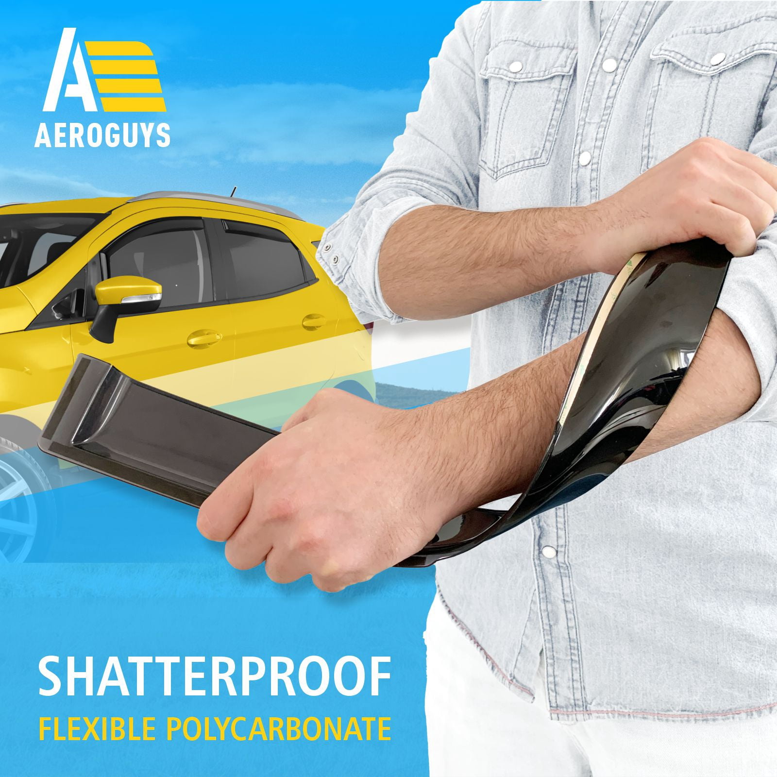 AEROGUYS In-Channel Window Deflectors Extra Durable Window Visors Rain Guards Fit for Ford EcoSport 2018-2024, Sun Visors, Wind Vent Visors, Car Accessories - 4pcs. AG0452