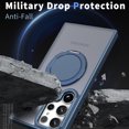 thumbnail image 6 of 360° Spin Magnetic Stand for Samsung Galaxy S25 Ultra Case, Compatible with Magsafe, Military Grade Slim Protective Case with Kickstand & Ring Holder, Translucent Frosted, for S25 Ultra, Blue, 6 of 6