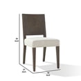 thumbnail image 5 of Benjara Lan 19 Inch Rubberwood Side Dining Chair, Upholstered, Set of 2, Brown, 5 of 6