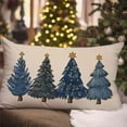 thumbnail image 3 of Blue Christmas Throw Pillow Cover 12x20 Inch Christmas Tree Decorations Outdoor Winter Holiday Xmas Decorative Lumbar Throw Pillow Case for Home Sofa Couch Living Room Bedroom Decor, 3 of 6