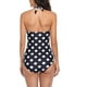 thumbnail image 2 of Traje de baño de lunares lavable a máquina traje de baño de una pieza de poliéster con escote en V profundo para fiestas en la playa ANGGREK Otros, 2 of 6