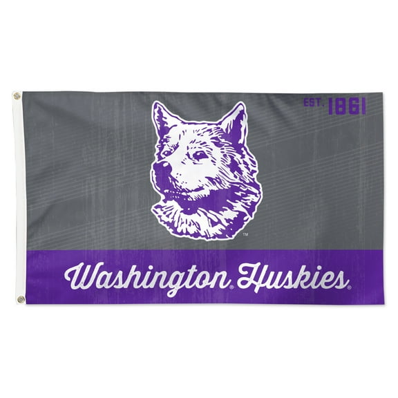 WinCraft Washington Huskies 3' x 5' Single-Sided Heritage Inspired Deluxe Vintage Flag
