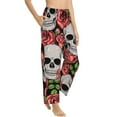 thumbnail image 2 of Kll Womens Skull And Roses Print Pajama Pants Soft Pajama Bottoms For Women Cozy Lounge Pants, 2 of 9