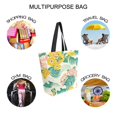 thumbnail image 7 of FORMRS Womens Canvas Tote Bag with Zipper Inner Pocket Shoulder Handbag, Floral Wave, 7 of 7
