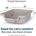 Low Entry Misty Gray Cat Litter Box for Seniors Easy Access & Durable