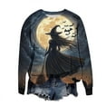 thumbnail image 5 of VKOYWKM Sweatshirts Women Halloween Witch Sweatshirt Crew Neck Long Sleeve Fall Pullover Tops Halloween Sweater, 5 of 6
