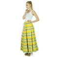 thumbnail image 2 of Bimba Long Flaired Cotton Skirt Boho Style Maxi Elastic Waist Bottoms, 2 of 6