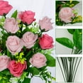 thumbnail image 4 of Artificial Cemetery Flowers, Set of 2 Artificial Rose Bouquet Graveyard Memorial Flowers with Vase for Cemetery Headstones Decoration (Pink-2Pcs), 4 of 5