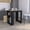 Black+Natural, variant on Space Saving Kitchen Island Cart with Wine Storage and Cabinet, 25.8W Engineered Wood Bar Cart on Wheels for Small Dining Room or Home Bar, Black