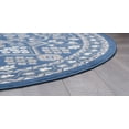 thumbnail image 5 of Hampton Traditional 8' Round Navy and Gray Polypropylene Indoor Area Rug, 5 of 7