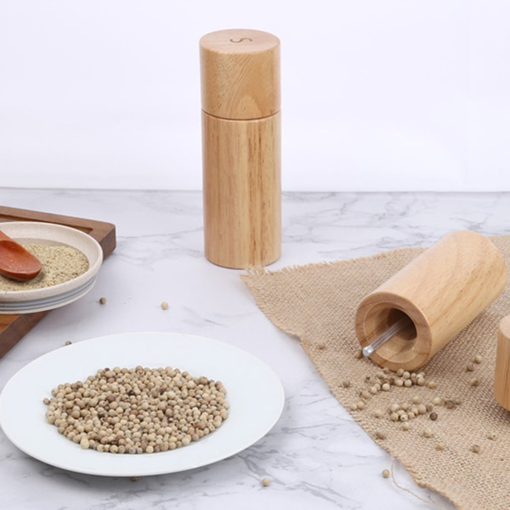 Wooden Salt and Pepper Grinder Set Pepper Grinder Adjustable Manual Sea Grinder for Restaurant Dinner BBQ