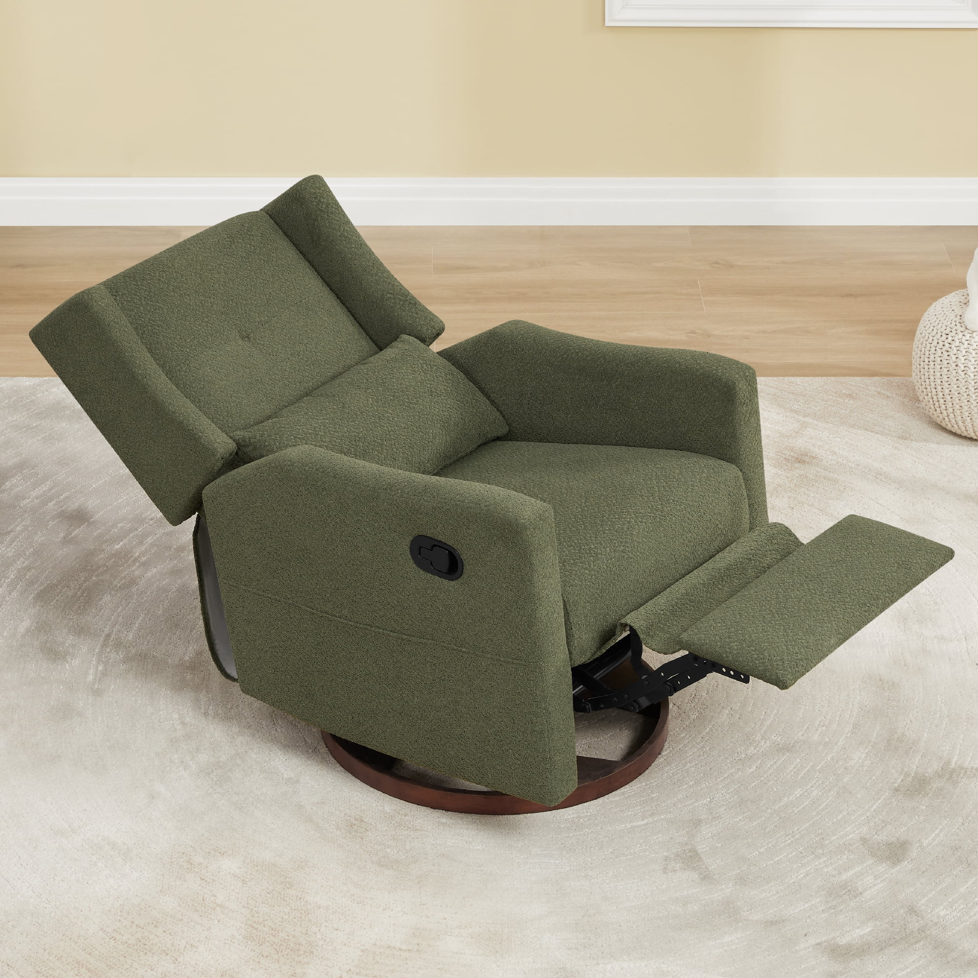 CHITA Manual Swivel Glider Recliner 360°Swivel Fabric Recliner Sofa for Living Room