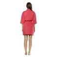 thumbnail image 5 of Turquaz Linen Thigh Length Waffle Kimono Bridesmaids Spa Robe (Coral, SM), 5 of 5