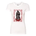 thumbnail image 2 of Wild Bobby, Our Lady of Guadalupe Blessed Virgin Mary Religious, Inspirational/Christian, Women Slim Fit Junior Tee, White, Medium, 2 of 3