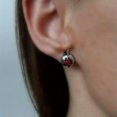 thumbnail image 2 of CUITING 925 Silver Gold  Crystal Pomegranate Drop Dangle Earrings Jewelry Gift-#5, 2 of 2