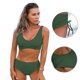 thumbnail image 3 of SAILING Traje de baño de 2 piezas con parte delantera torcida y espalda de bikini de talle alto para mujer - Verde, 3 of 5