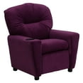 thumbnail image 1 of Contemporary Purple Microfiber Kids Recliner with Cup Holder, 1 of 9