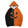 thumbnail image 5 of Halloween Sweatshirts for Women 2025 Pumpkin Patchwork Long Sleeve Drawstring Hoodie Oversized Spooky Season Vintage Funny Sweatshirt Family Party Fall Festival Outerwear with PocketXdegoge, 5 of 5