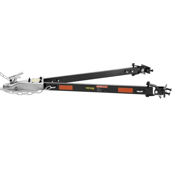 5500 lbs Capacity Powder-Coated Alloy Steel Tow Bar for RV Trailer Truck, 2-Inch Ball Hitch Coupler, 39.4-Inch Opening Width, Bumper-Mounted with Safety Chains