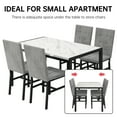 thumbnail image 3 of Furlinkhm Products 5-Piece Marble Dining Set, Modern Kitchen Table and Chairs for Dining Room, Dinette, Compact Space Saving Furniture, 4 Upholstered Grey Velvet Chairs (Gray), 3 of 7