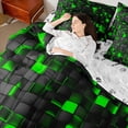 thumbnail image 4 of Castle Fairy Boys Futuristic Cubes Bedding Comforter Set,Gradient Plaid Full Bedding Set, 4 of 8