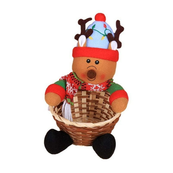 CEHVOM Panier de Rangement pour Bonbons de Noël Décorations Père Noël Panier de Rangement Panier à Bonbons