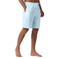 thumbnail image 4 of INSPIRAR CHIC Pantalones Cortos de Baño a Rayas de Verano para Hombre con Cintura Ajustable 34 Azul Claro, 4 of 6