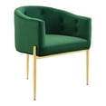 thumbnail image 2 of Modway Fauteuil d'Appoint en Acier Inoxydable en Velours de Performance Capitonné Savour, Émeraude, 2 of 9