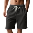 thumbnail image 3 of Yaoyar Men's Corduroy Casual Shorts Solid Color Elastic Waistband Drawstring Pockets Vintage Summer Bottoms, 3 of 7