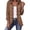 Brown, variant on Denim Jacket for Women Ruffle Trim Leopard Print Fall Fashion Cheetah Jean Jacket Women Casual Button Down Long Sleeve Vintage Western Double Breast Open Front Jacket Coat