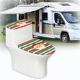 thumbnail image 6 of HELLHERO Santa Claus Stripe Pattern Adds Holiday Charm for Household Universal Toilet Cover Set Elastic Edge Soft Washable, 6 of 8