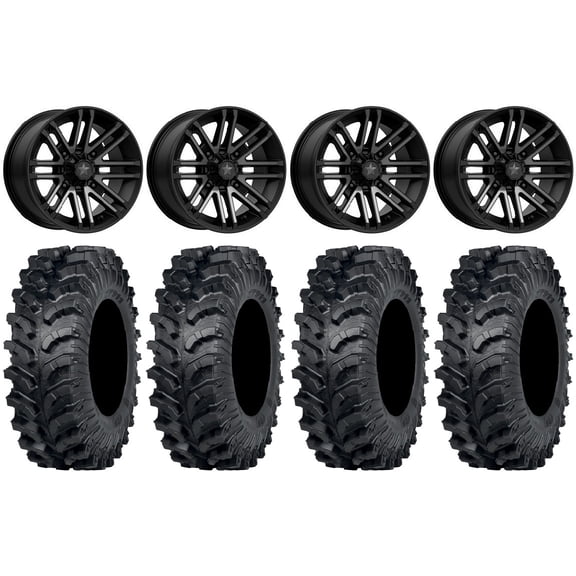 MSA Rogue 15" Wheels Black 32" MT911 Tires Kawasaki Mule Pro FXT
