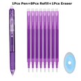 thumbnail image 1 of 0.7mm Magic Erasable Pen Press Gel Pen Set 8 Colors Erasable Refill Rod Gel Ink Stationery Retractable Pens Washable Handle Rod Purple-10Pcs set, 1 of 6