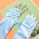 thumbnail image 4 of 1 par de guantes largos de satén con lazo para niña de las flores, para boda, fiesta de noche (azul claro), 4 of 6