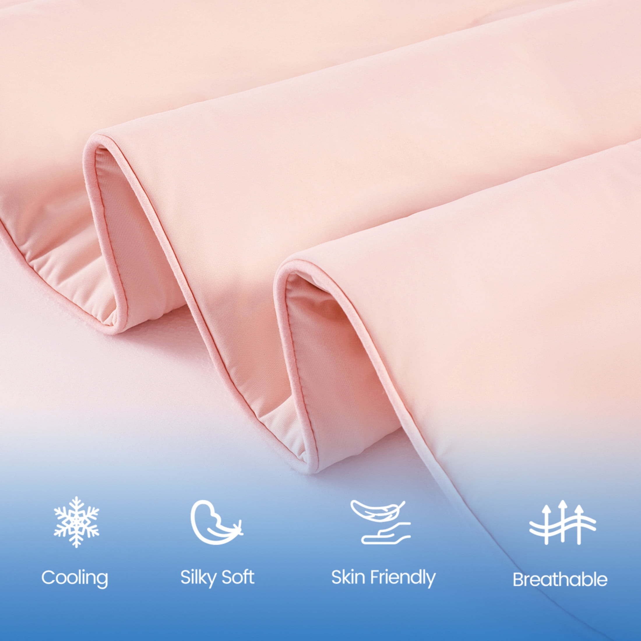 GDF Studio 60x90" Twin/Twin XL Cooling Down Alternative Comforter, All-Season Bedding for Hot Sleepers, Pink