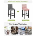 thumbnail image 3 of Pink Wooden Grain Bar Stool Covers Set of 6, Farmhouse Vintage Chic Textured Stretch Washable Bar Chair Covers with Backs, Removable Pub Counter Height Chair Cover for Kitchen Dining Room Cafe, 3 of 7