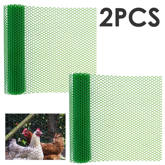 2PCS Plastic Fence Mesh 300X40CM Chicken Wire Fence Mesh Lightweight Fencing Wire Chicken Wire Frame Floral Netting for Crafts Gardening Poultry Fencing