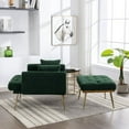 thumbnail image 5 of BSHTI 36.61'' Wide Modern Accent Chair With 3 Positions Adjustable Backrest, Tufted Chaise Lounge Chair, Single Recliner Armchair With Ottoman And Gold Legs For Living Room, Bedroom (Green), 5 of 9