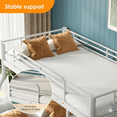 thumbnail image 2 of UIOWIO Bunk Bed Twin over Full Bunk Beds with Ladder,Heavy Duty Metal Bunk Bed Frame with Wall Fastener Screws,Twin Full Size Bed Bunk Bed with Full-Length Guardrail for Adults,White, 2 of 8