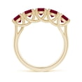 thumbnail image 2 of ANGARA Natural Half Eternity Five Stone 2.2 ct Ruby Wedding Band in 14K Yellow Gold for Women (Size-4.5mm) | July Birthstone, Birthday, Anniversary, Jewelry Gift for Women | Natural Ruby Ring, 2 of 9