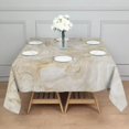 thumbnail image 3 of 52x52in(132x132cm) Square Tablecloth, Waterproof Polyester Table Cover, Wrinkle Resistant & Washable Fabric for Dining, Kitchen, Picnic, Turquoise Marble Pattern, 3 of 5